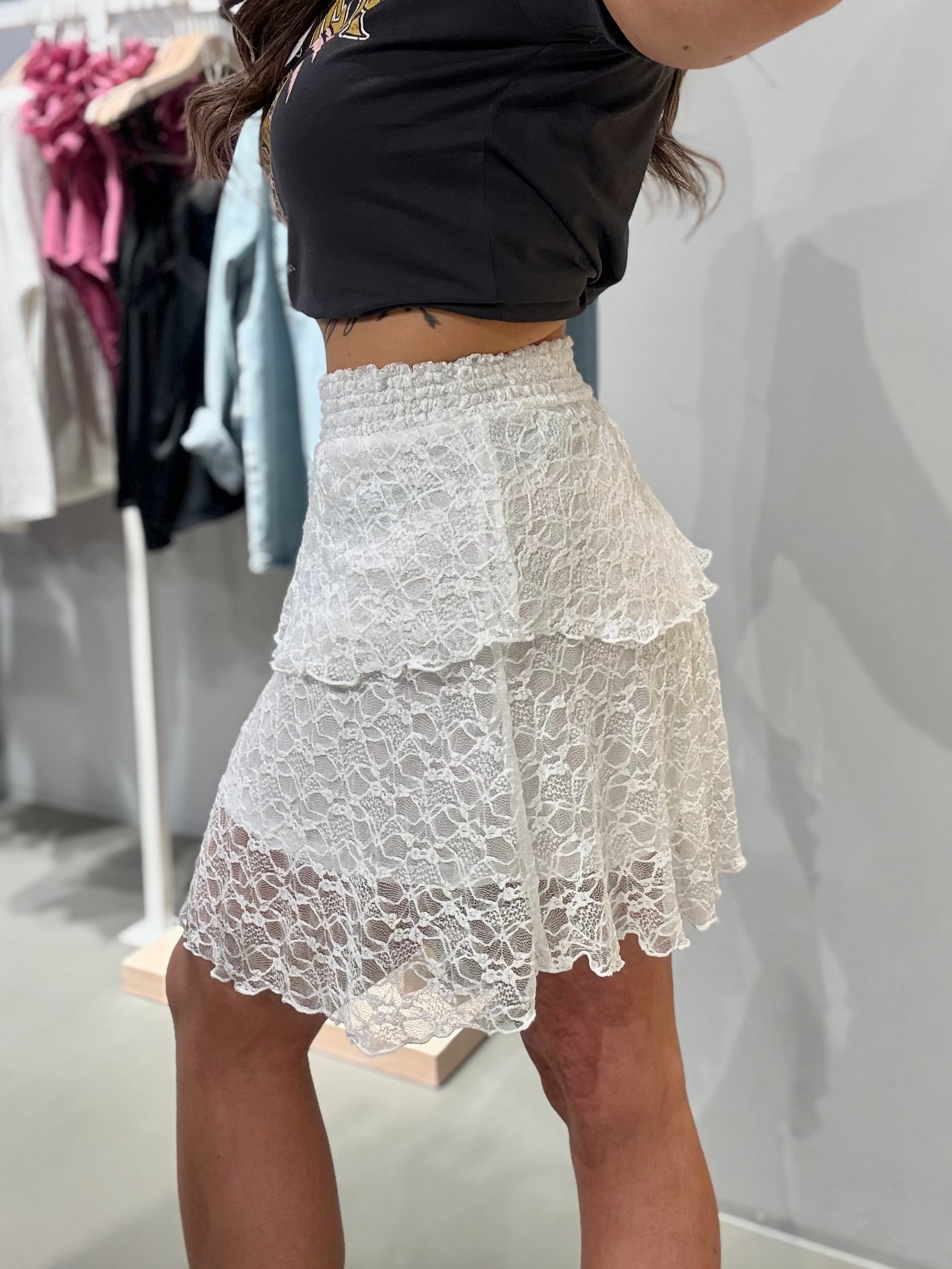 NMISABEL Short Skirt - Cloud Dancer